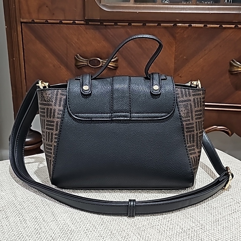 Anne Klein Logo Midi Satchel Black - Picture 5 of 15